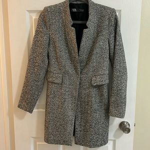 Zara fitted coat black and grey